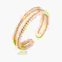 Позолоченное кольцо в форме двух параллельных линий