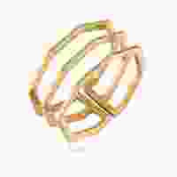 Позолоченное кольцо в форме трех восьмиугольников