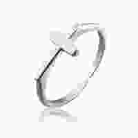 Срібний перстень у вигляді хреста з регульованим розміром