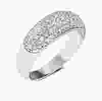 Серебряное кольцо круглое с инкрустированными камнями циркония