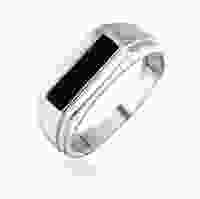Мужской серебряный перстень с прямоугольным ониксом