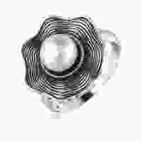 Черненое серебряное кольцо с жемчугом