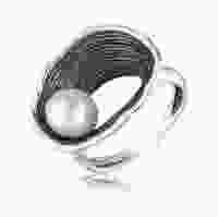 Черненное серебряное кольцо с жемчугом