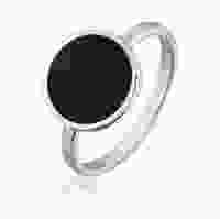 Серебряное кольцо с черной эмалью