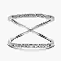 Серебряное кольцо с камнями кубического циркония на два фаланга пальца