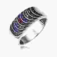 Серебряное кольцо с цветными камнями