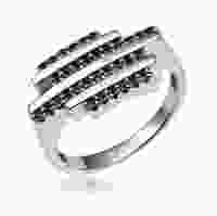 Серебряное кольцо с камнями циркония