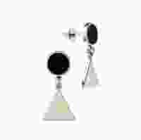 Срібні сережки з чорною емаллю 24200-50р