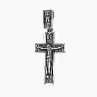 Православный крестик из серебра с чернением
