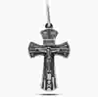 Серебряный крест с чернением и округлыми краями